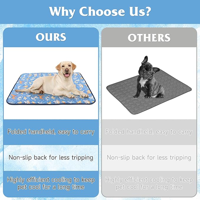 55.1"x40.2" Foldable Dog Cooling Mat, Washable Cooling Mat for Dogs, Soft Blanket for Dogs and Cats, Large