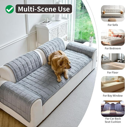 Couch Covers for Dogs Washable, Non Slip Couch Covers for Loveseat Sofa Pet Friendly, Soft Fuzzy Sofa Covers for Pet, Dog Couch Cover Furniture Protector(1PC,Light Grey,27.6"x94.5")