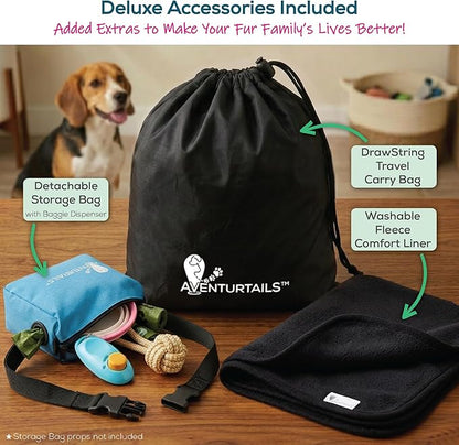 Portable Foldable Dog & Cat Playpen - Indoor Outdoor Travel - Medium Collapsible Pet Play Pen for Small Dogs, Puppies & Kittens - Lightweight Enclosure with Breathable Mesh, Fleece Liner & Carry Bag