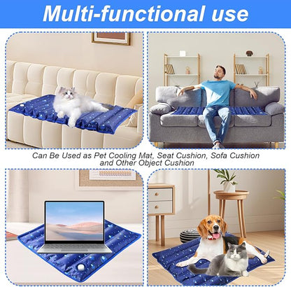 Dog Cooling Mat, 35.4" x 18.9", Cooling Mat for Dogs and Cats, Suitable for All Types of Pets, Durable Cooler Fabric for Better Cool Sensation, Keeping Pets Cool in Summer Heat (Dewdrop)