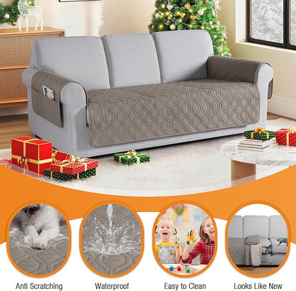 VANSOFY Couch Cover, Waterproof Sofa Covers Washable Slipcover Furniture Protector Couch Seat Covers Non-Slip Couch Cover for Dogs, Pets(Sofa, Khaki)