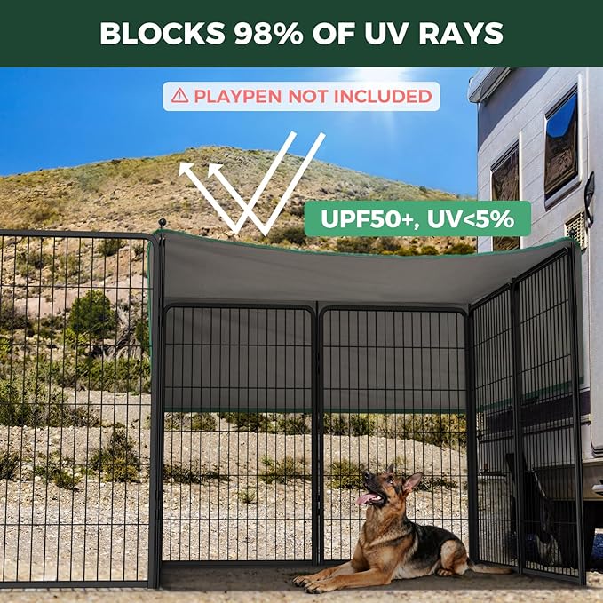 FXW Sun Shade Specialized for FXW Dog Playpen (Not Suitable for Other Brands), Fits for 45" H Rollick/Instant Dog Playpen│Patent Pending (Playpen not Included)