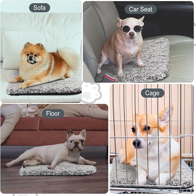 Drydiet 4 Pack Self Warming Cat Pads Self Heating Cat Mat Washable Homeless Dogs Thermal Pads Kennel Pad Reflects Body Heat Warm Crate Bed Mat for Indoor Outdoor Pet(Gray,12 x 12 Inch)