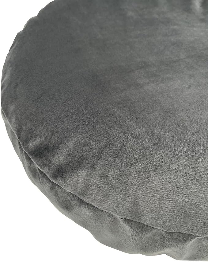 Not Waterproof Grey Velvet Cover for Faux Fur Donut Dog Bed Round Dog Bed Replacement Slip Cover Washable 36 Inch