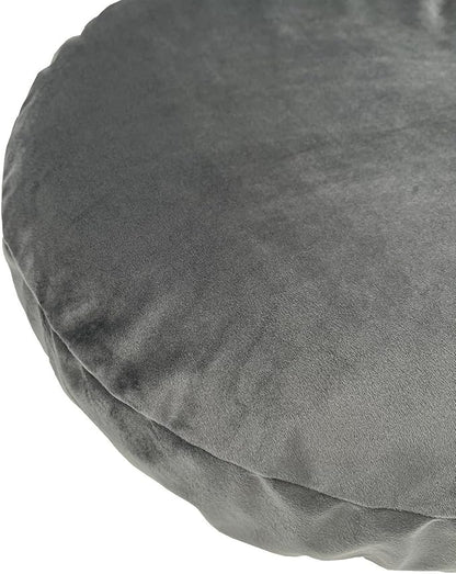 Elastic Round Dog Bed Replacement Cover Washable Easy Clean Not Waterproof 42 Inch Grey Velvet