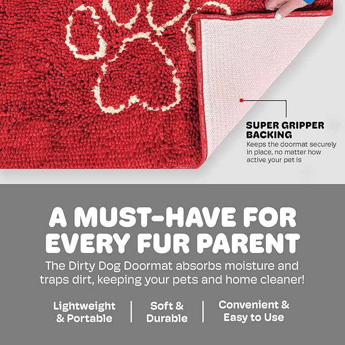 Dog Gone Smart Dirty Dog Doormat, Large, Maroon