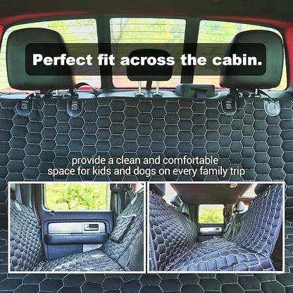 Meginc Dog Car Seat Cover for Trucks, Car Seat Cover for Back Seat Protector F150 Ram 1500, Waterproof Dog Hammock for Truck with Mesh Window Heavy Duty Seat Cover for F-Series/GMC Sierra/Silverado