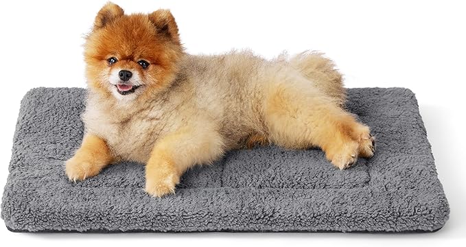 Bedsure Washable Dog Crate Bed for Small Dogs, Reversible Foam Floor Pet Mat, Versatile Lightweight Pet Crate Pad for Cages