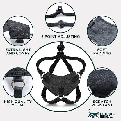 Houdini™ Escape Proof Cat Harness and Leash Set by OutdoorBengal – Turquoise, Large Cat Harness for Walking Big Cats