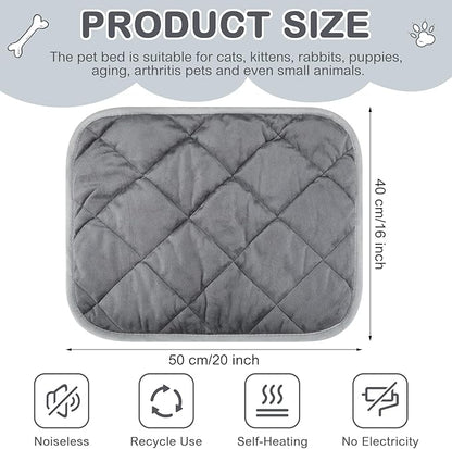 8 Pack Self Heating Cat Mat Self Warming Cat Bed Extra Warm Thermal Pet Bed Mat Reflects Body Heat Washable Dog Crate Pad for Indoor Outdoor Pets (Gray,16 x 20 Inch)