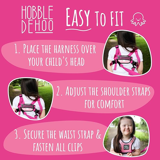 Hobble De Hoo Autism Safety Harness with leash for Kids 2–7 | Walking Safety Vest with Grab Handles for Wandering Prevention
