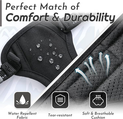 Eagloo Small Dog Harness No Pull, Service Vest with Reflective Strips and Control Handle, Adjustable and Comfortable for Walking, No Choke Pet Harness with 2 Metal Rings, Black, XS