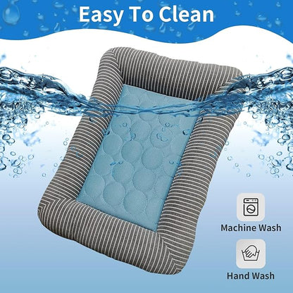 PINVNBY Rabbit Cooling Pad 16.9" L*12.9" W Bunny Bed Mat Ice Silk Summer Pet Cooling Sleeping Pad Portable cage Liner Washable for Bunnies Guinea Pigs Chinchillas Hedgehog Ferrets