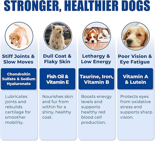 Just Try 300 Bites Multivitamin 23-in-1 for Dogs with Chondroitin Sulfate, Omega-3, Joint and Skin Support, 300g