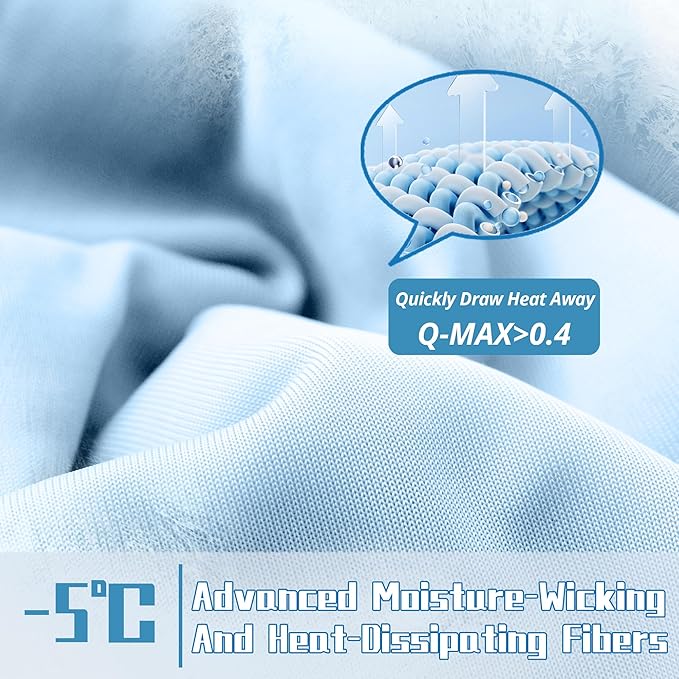 DOWNCOOL Cooling Comforter King Size, Blue Cooling Blanket for Hot Sleeper, Lightweight & Breathable Blanket for Night Sweats,Dual-Side Cooling Summer Bedding,106"X90"