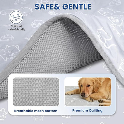 SUPRIY Dog & Cat Cooling Mat with Bandana - Pet Cooling Pad & Pet Scarf Set for Summer(QMAX>0.4) for Pet in Summer, Washable, Non-Toxic(small16.5 x21.6)
