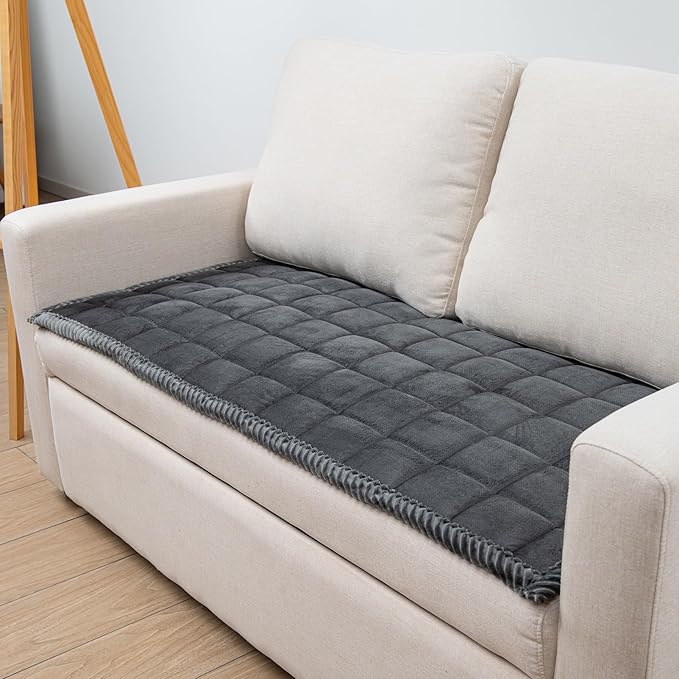 Couch Cover for Dogs Washable Pet Bed Fuzzy Pet Couch Covers Nonslip Couch Slipcover for Dogs, Kids, Pets Friendly Sofa Cover Loveseat Covers (Dark Gray, 21''x70''/Rectangular)