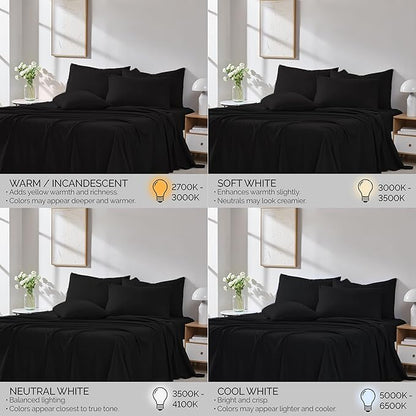 Southshore Fine Living, Inc. 6-Piece Full Sheet Set Premium Bedding, 21-Inch Black Full Size Sheets Set, 1 Deep Pocket Fitted Sheet, 1 Flat Bedsheet, Queen Pillow Cases, Black Sheets