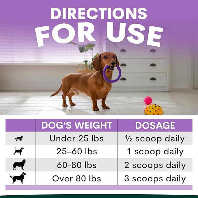 Petz Park Stress + Anxiety Dog Calming Supplement 90 Scoops, Anxiety Supplement, Dog Calming Supplement for Stress Support, Calming Food Topper for Dry or Wet Food, Made in Australia, 6.4oz Powder