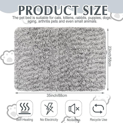 Drydiet 4 Pack Self Warming Cat Pads Self Heating Cat Mat Washable Homeless Dogs Thermal Pads Kennel Pad Reflects Body Heat Warm Crate Bed Mat for Indoor Outdoor Pet(Gray,22 x 35 Inch)