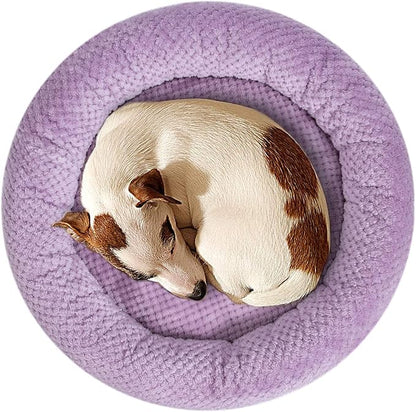 WONDER MIRACLE Fuzzy Deluxe Pet Beds, Super Plush Dog or Cat Beds Ideal for Dog Crates, Machine Wash & Dryer Friendly (24" x 24", Lavender)