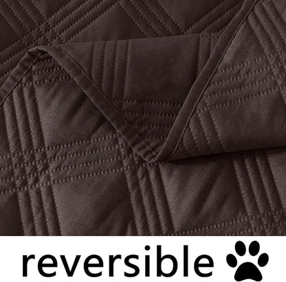 hyha Waterproof Dog Blanket, Reversible Pet Bed Blanket, Soft Sofa Couch Cover for Dogs Washable, Waterproof Pet Couch Covers for Sofa Puppy Cats Furniture Protector(30"x70", Chocolate/Chocolate)