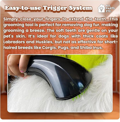 Vacuum Pet Hair Attachment, 1.25” Brush for Dog Deshedding, Pet Grooming & Massage Tool, Compatible with Shop-Vac, Hoover, Shark, Miele, Bissell and More – 2 Adapters 1-3/8" & 1-1/2"