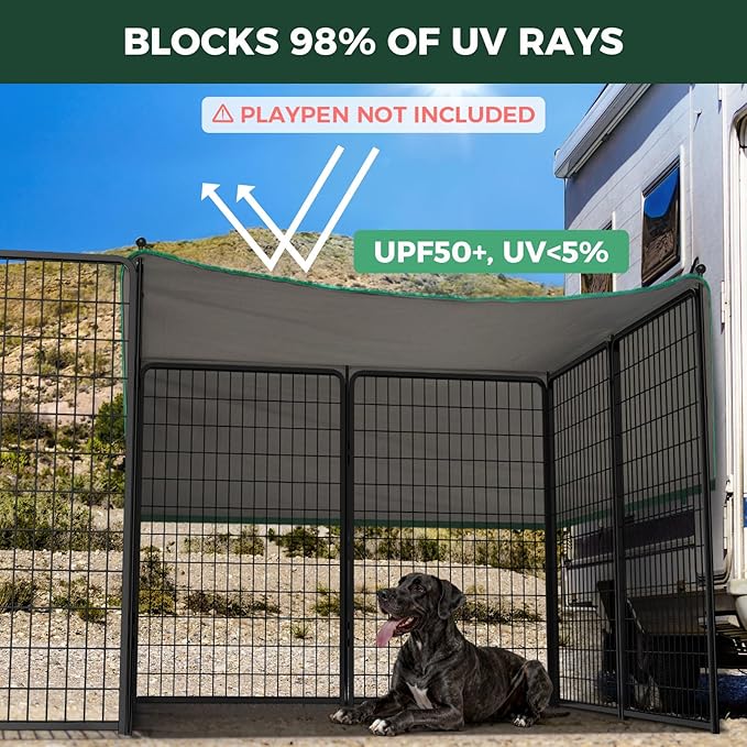 FXW Sun Shade Specialized for FXW Dog Playpen (Not Suitable for Other Brands), Fits for 50" H Rollick/Instant Dog Playpen│Patent Pending (Playpen not Included)