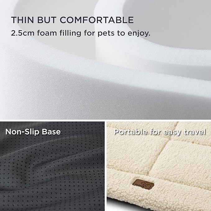 Bedsure Washable Dog Crate Bed for Medium Dogs, Soft Foam Floor Pet Mat, Versatile Lightweight Pet Crate Pad for Kennel