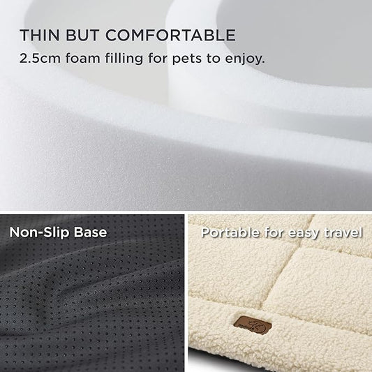 Bedsure Washable Dog Bed for Extra Large Dogs, Soft Foam Floor Pet Mat, Lightweight Travel Flat Puppy Mattress for Indoor Pet