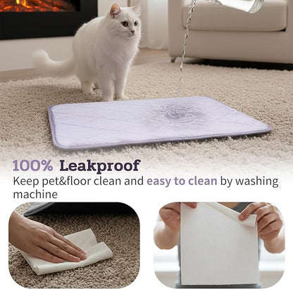 NWK Fluffy Self Warming Cat Mat, Cat Blanket, Thermal Dog Mat, Washable, Non-Slip Bottom for Sofa & Crate & Kennel & Car Seat (Purple, X-Large (45'' X 28'' X 0.4''))
