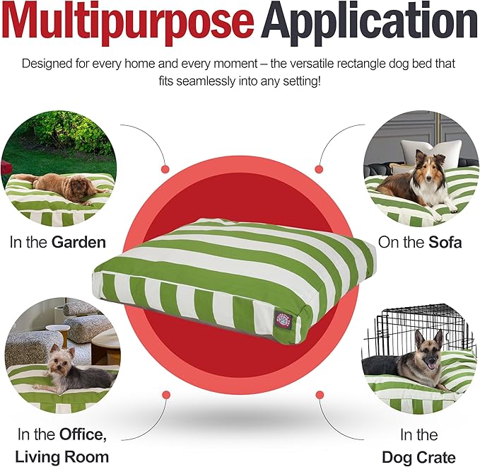 Majestic Pet Rectangle Large Dog Bed Washable – Non Slip Comfy Pet Bed – Dog crate Bed with Removable Washable Cover – Dog Kennel Bed for Sleeping - Dog bed X-Large Breed 50x42x5 Inch – Sage Green