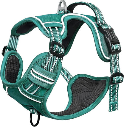 HEELE Dog Harness for Small Dogs No Pull Dog Vest Harness for Small Dog with Soft Padded Handle Reflective for Outdoor Training, Grass Green, S