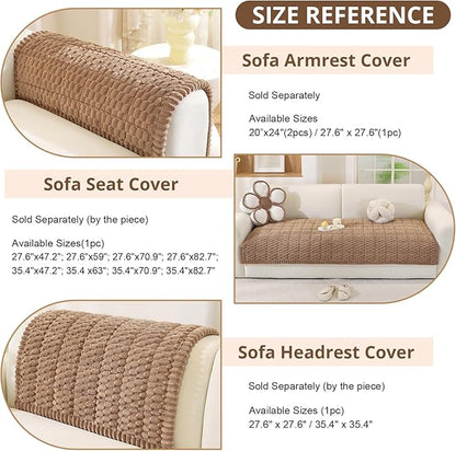 OstepDecor Washable Couch Cover for Dogs, Thick Pet Friendly Sofa Covers, Soft Couch Protector, Paw Cart Sofa Slipcovers, Cushion Protector for Leather, Sectional, Loveseat (35.4" x 63", Brown)