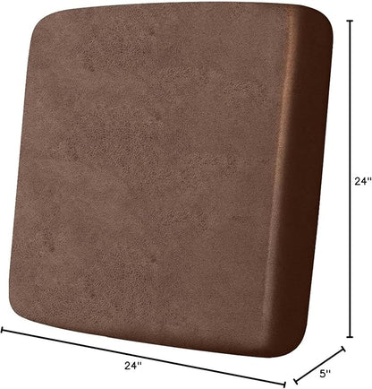 ANARACHON Leather Look Couch Cushion Covers Sofa Seat Slipcovers Sets Couches Furniture Protector for Sectional Armchair Loveseat Pets Kids Stretch Spandex Fabric (1 Cushion Armchair, Brown)