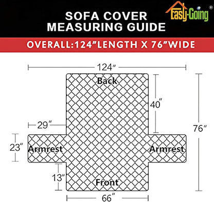 Easy-Going Reversible Couch Cover for 3 Cushion Couch Sofa Cover for Dogs Water Resistant Furniture Protector Cover with Foam Sticks Elastic Straps for Pet Cat (Sofa, Christmas Red/Ivory)