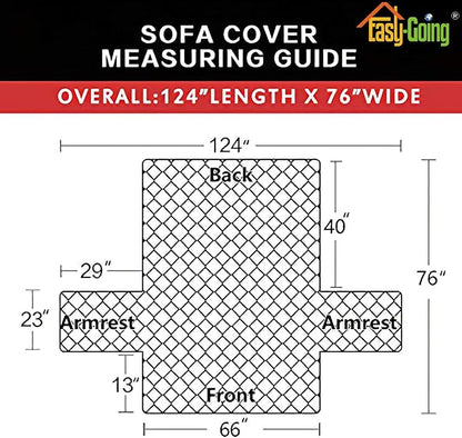 Easy-Going Reversible Couch Cover for 3 Cushion Couch Sofa Cover for Dogs Water Resistant Furniture Protector Cover with Foam Sticks Elastic Straps for Pet Cat (Sofa, Camel/Ivory)