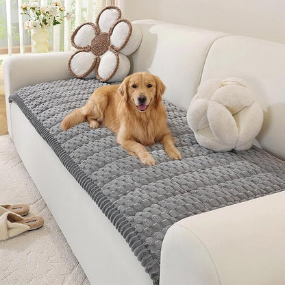 OstepDecor Washable Couch Cover for Dogs, Thick Pet Friendly Sofa Covers, Soft Couch Protector, Paw Cart Sofa Slipcovers, Cushion Protector for Leather, Sectional, Loveseat (27.6" x 82.7", Grey)