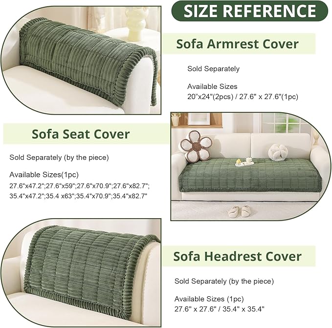 OstepDecor Washable Couch Cover for Dogs, Thick Pet Friendly Sofa Covers, Soft Couch Protector, Paw Cart Sofa Slipcovers, Cushion Protector for Leather, Sectional, Loveseat (35.4" x 47.2", Green)