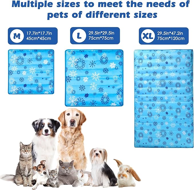 Dog Cooling Mat, Pet Washable Non-Toxic Summer Dogs Cats Cooling Pads Sleeping Kennel Mats Cool Ice Blanket for Indoor & Outdoor Dog Beach Essentials Gray 47.2 * 29.5IN