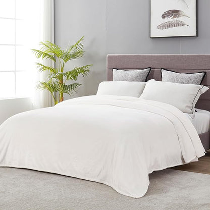 DREAMNINE Extra Large Solid Soft Comfy Fluffy Fleece Bed Blanket King Size 90" x 108", Luxury Decorative Fuzzy Blankets for Bedroom, Big Cozy Shaggy Warm Flannel Blanket for Winter Autumn Pet, White