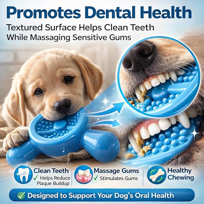 Dog Chew Toy for Aggressive Chewers – Tough Nylon Dog Toy for Teething Small Breeds, Durable Puppy Bone for Teeth Cleaning & Boredom Relief, Ideal Dog Birthday Gift,Ocean Blue