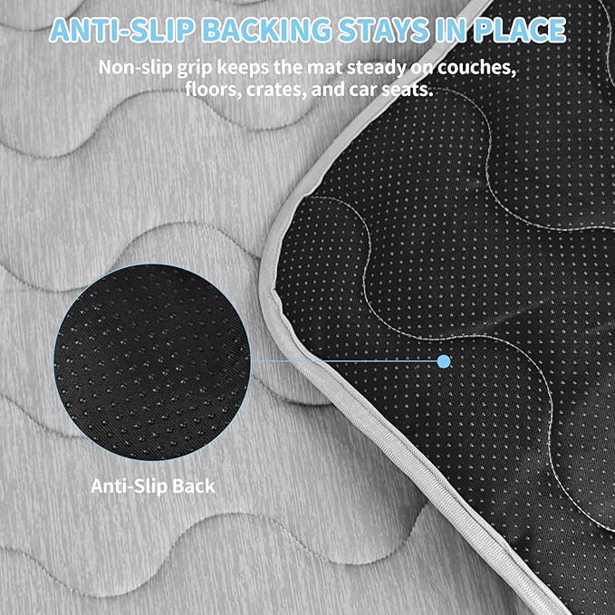 Dog Cooling Mat Q-Max>0.4 Self Cool Pad for Dogs and Cats, Washable Portable Pet Sleeping Pad for Summer Size 27.6" x 19.7"