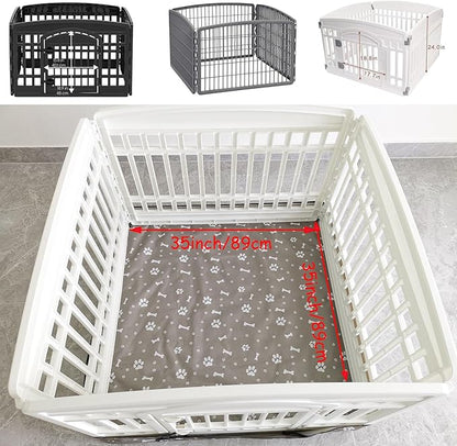 Dog Playpen Bottom Pad Fits for 35 Inch 4 Panels Exercise Pet Playpen, Dog Crate Pad Puppy Playpen Pad Leakproof Non-Slip(Playpen Not Included) Gray