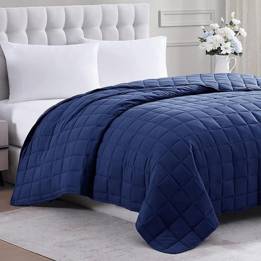 Casa Platino Navy Blue Blanket - Soft Pre-Washed Microfiber Down Alternative Queen Size All Season Bed Blanket