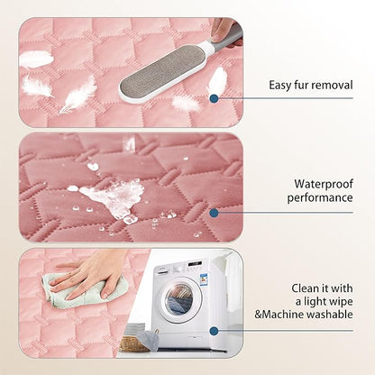 gogobunny 3X Stronger Waterproof Pet Blanket, Scratch Proof Furniture Protector for Dogs Cats, Reversible Cover 32x53 Inch, Dark Pink/Light Pink
