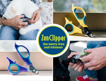 Zen Clipper Pet Nail Clipper for Cats – Cat Nail Clipper for Safer Grooming and Nail Care - Clean, Quiet, and Easy-to-Use Stainless Steel Cat Claw Trimmer - (1.5mm Hole)