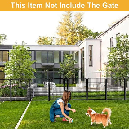 Getlay Doorless Dog Playpen 56inch 10 Panels, Dog Fence Outdoor for Yard, Garden Fence for Medium/Large Pets. Black Dog Pens Total22.1 Ft(L)