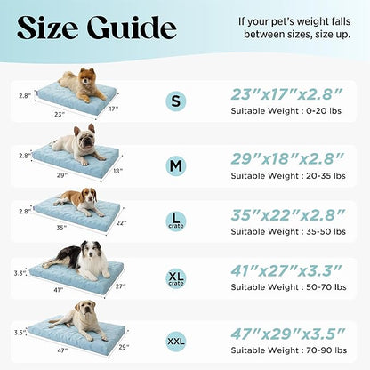 LE SURE Cooling Dog Bed Medium Size Dog, Q-Max>0.5 Cooling Mat with Removable Washable Cover, Breathable Orthopedic Egg Crate Foam Summer Pad for Active/Long-Haired/Senior Pets/Cats/Puppy, 29x18 Inch