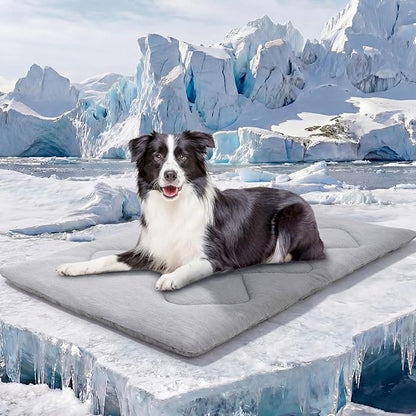 ASENKU Dog Cooling Mat, Portable & Durable Cooling Mat for Dogs, Summer Anti-Slip Breathable Cooling Bed for Medium-Large Dogs 35–60 lbs (Husky, Bulldog, Border Collie), 36x28 inches, Grey Diamond